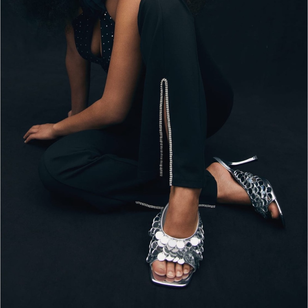 Mango sequin sandal with mirror details